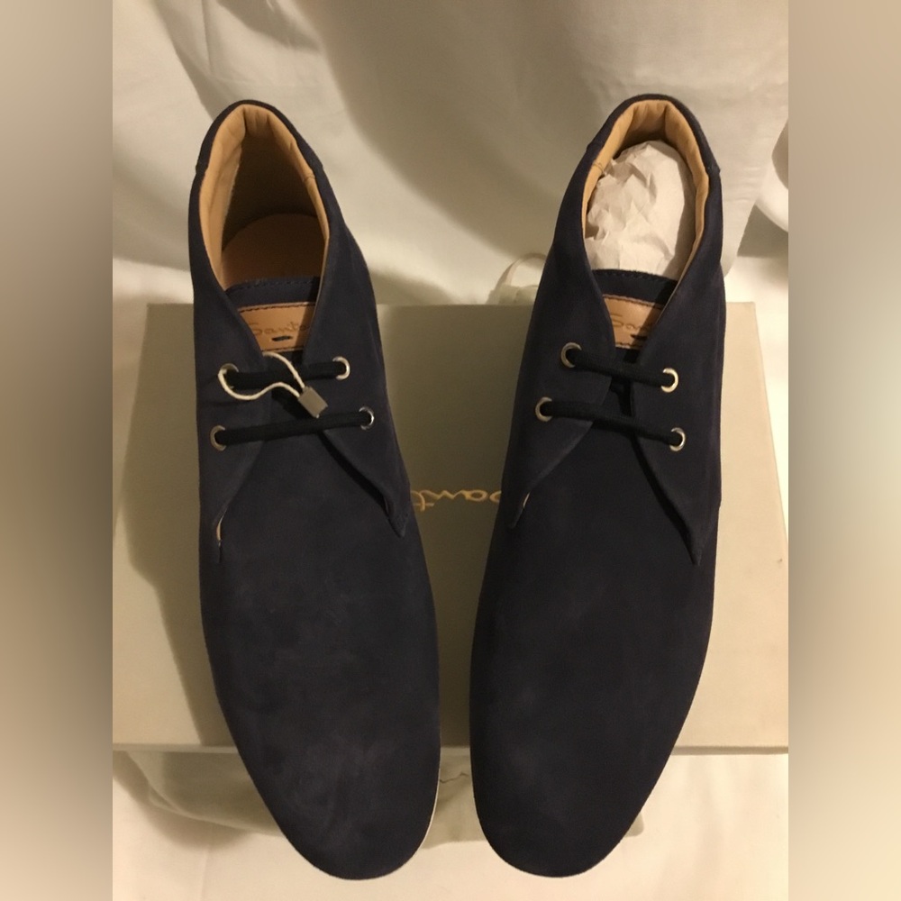 Santoni Blue suede classy shoe MEN SIZE 11 - Picture 2 of 10